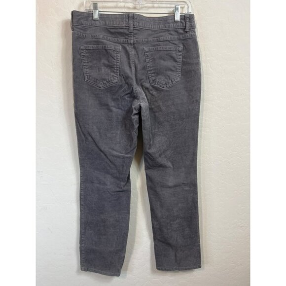 St. John's Bay Sz 12P Grey Corduroy Straight Leg Thin Wale Pants - Picture 4 of 6